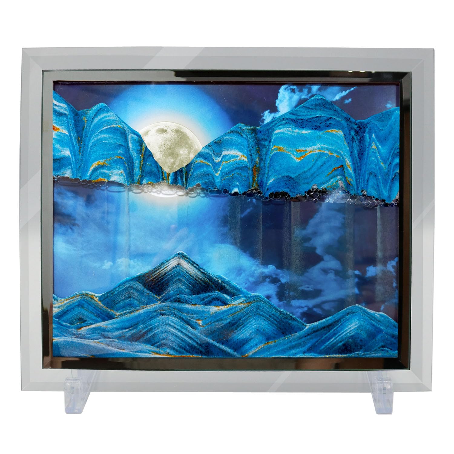 CHURACY 月が見え隠れする サンドピクチャー 置き型 アート 砂 インテリア サンドアート サンド ピクチャー