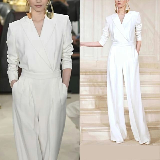 新製品 ウエディングドレス 結婚式ドレス 二次会 花嫁ドレス 結婚式 かっこいいドレス パンツドレス パーティードレス おしゃれなパンツ 個性的 ナチュラル 袖あり 大人用 簡単に パンツデザイン V