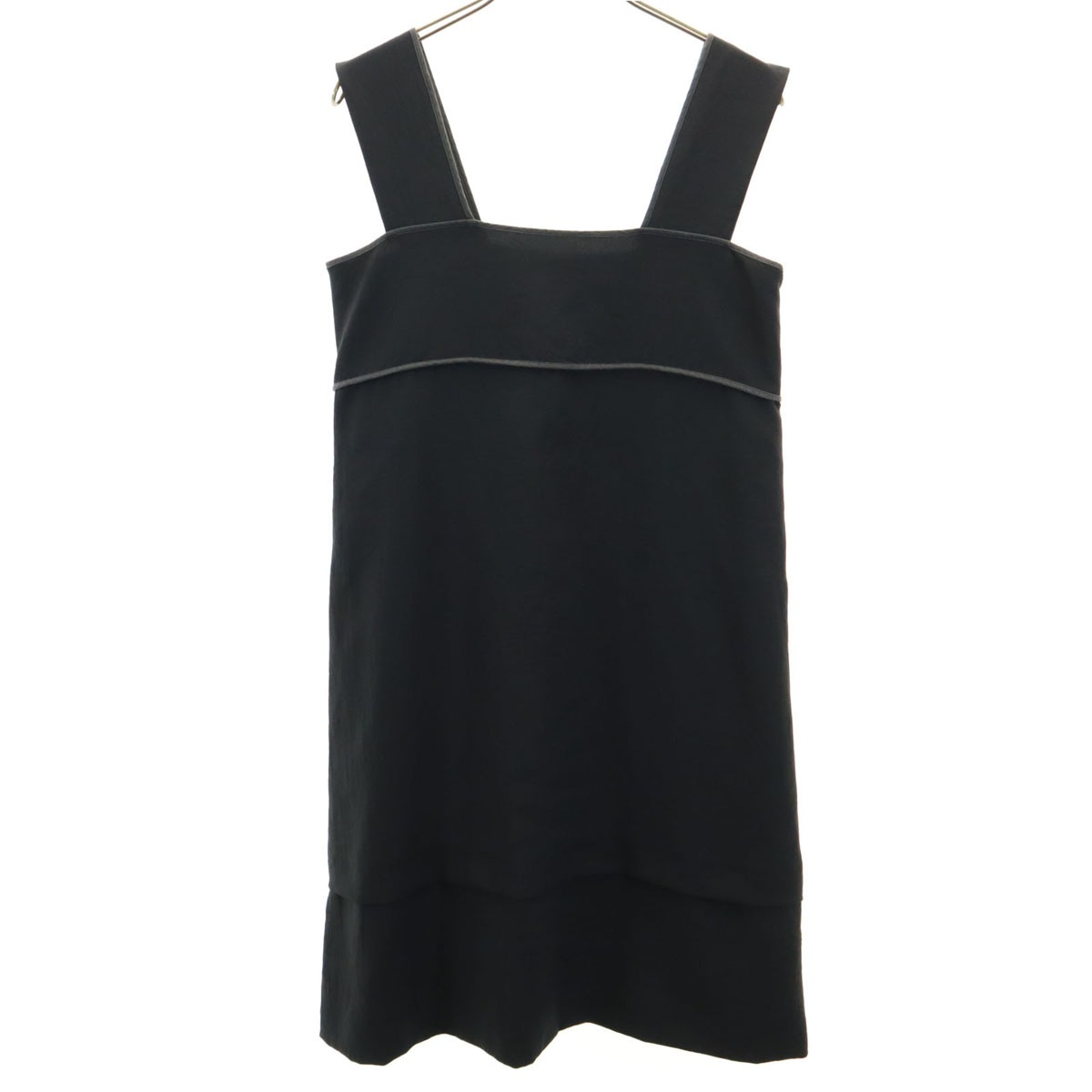 イタリア製 ジャンパースカート 40 ブラック ワンピース レディース 古着