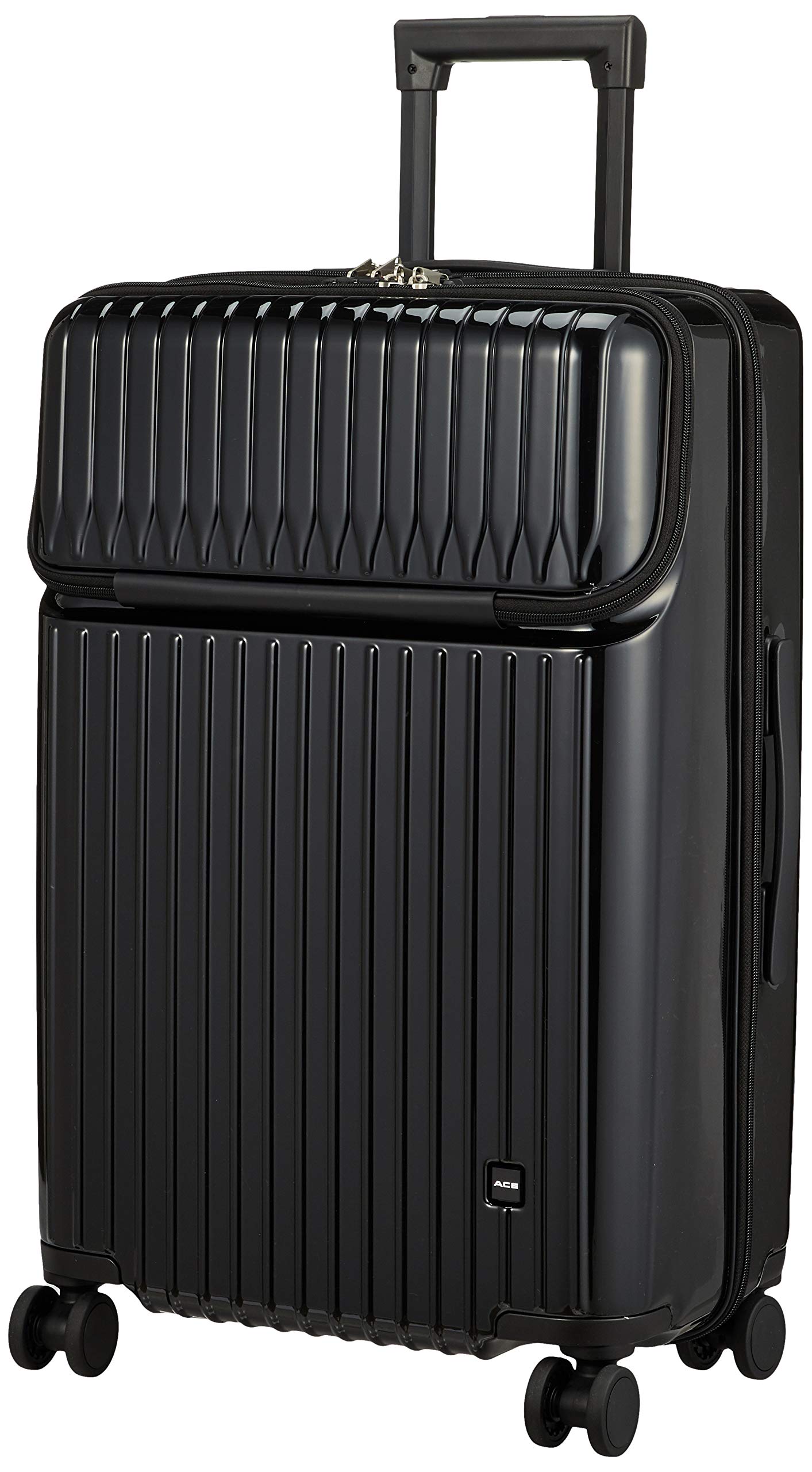 ACE(エース) スーツケース mサイズ 3泊4日 4泊5日 59L フロントポケット 14inch PC収納 キャリーケース タッシェ No.06537 ブラック