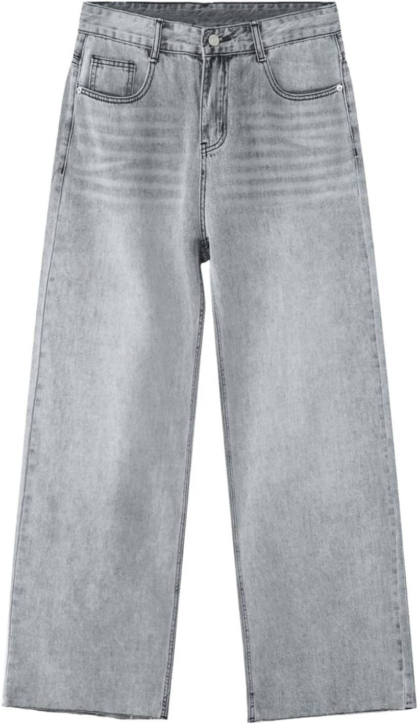 デニムパンツ メンズ ジーンズ ストレート ヴィンテージ ウォッシュ加工 カジュアル Ｇパン おしゃれ ワイド ルーズ おしゃれ ジュニア ファション ロングパンツ シェービング加工 柔らか