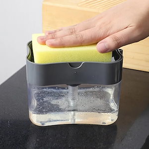 ポータブル自動液体石鹸ディスペンサー,スポンジ付きプレスボックス,洗剤ツール