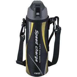 (12個セット) 和平フレイズ FORTEC ワンタッチ栓 ダイレクトボトル 1L ブラック RH-1558