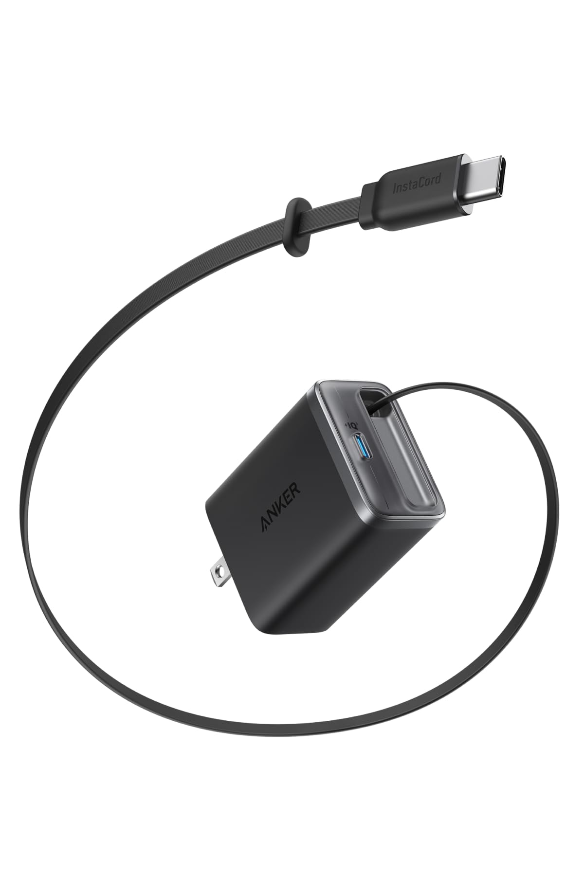 Anker Nano Charger (35W, 巻取り式 USB-Cケーブル) ブラック USB PD USB-C 急速充電器【PSE技術基準適合】iPhone 17シリーズ MacBook Air