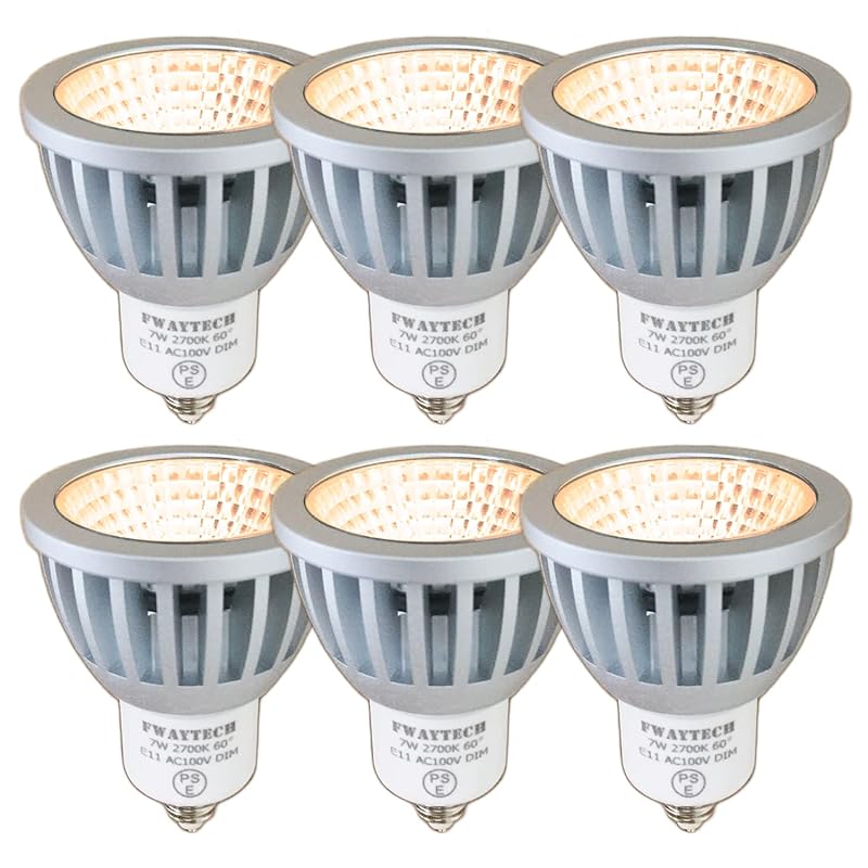 Fwaytech ledスポットライト e11 電球色 調光 COB7W JDRφ50 LEDハロゲン電球形 60W75W相当 広角60度 密閉器具対応 ダイクロハロゲン 6個セット (電球色相当(