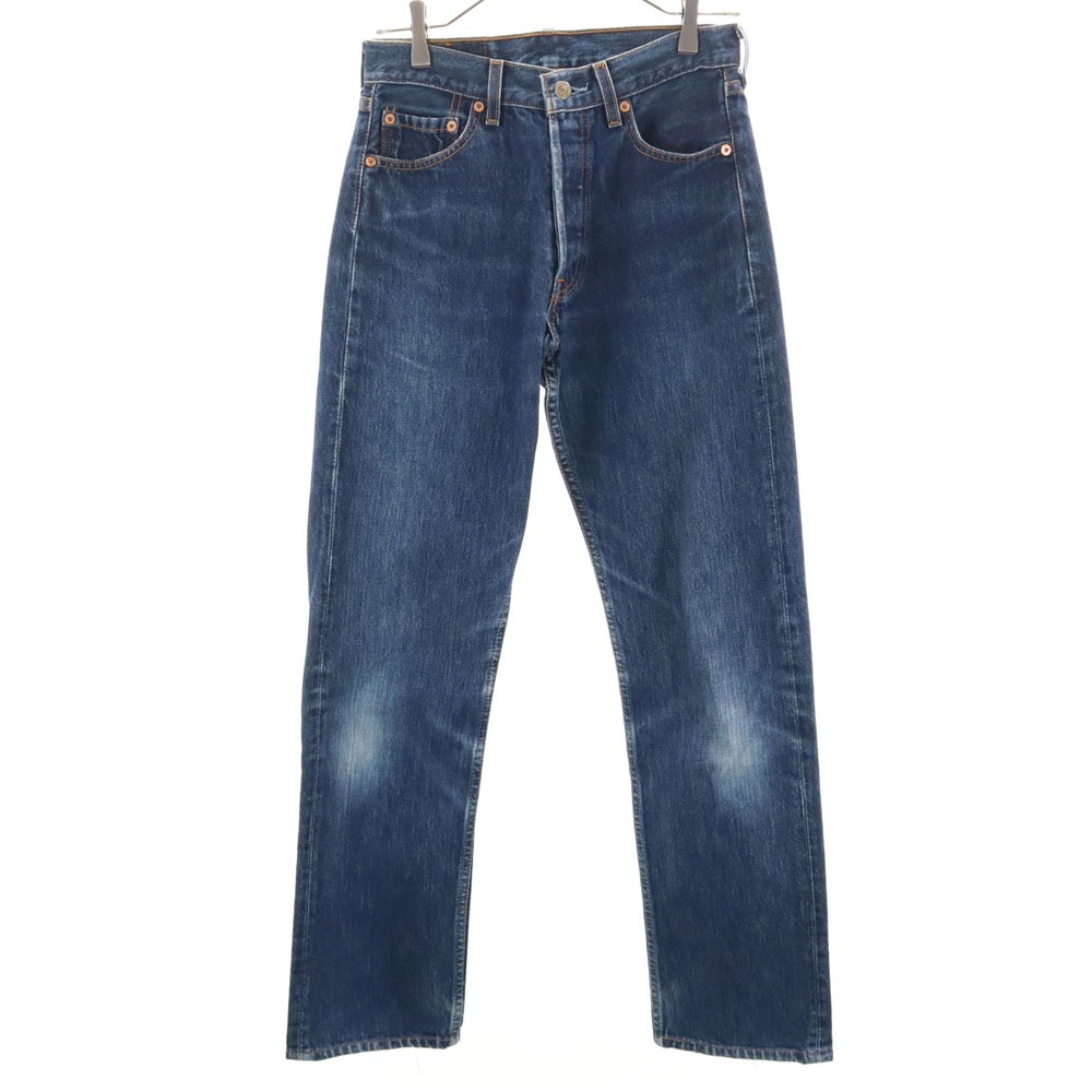 90s 501 USA製 オールド ストレートデニムパンツ W28 インディゴブルー ジーンズ ボタンフライ レディース 古着