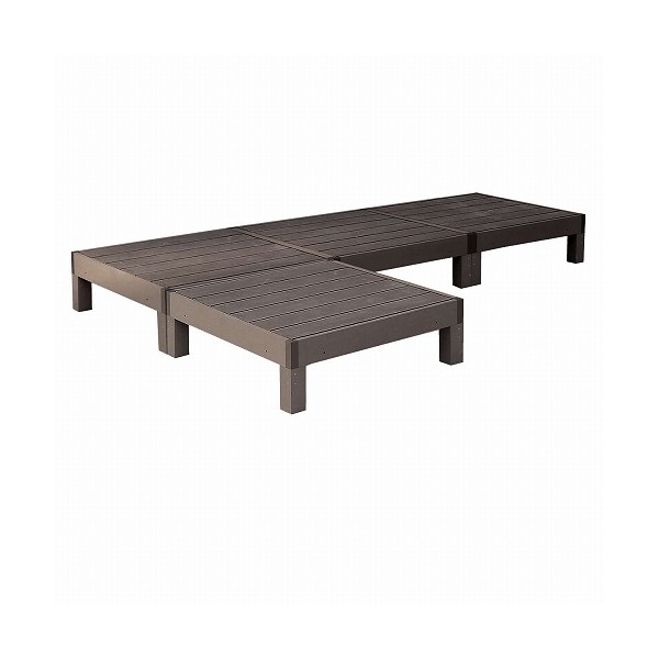 住まいスタイル 人工木ウッドデッキ ecofeel 4台 単品 ダークブラウン PWDE-4P-DBR メーカー直送