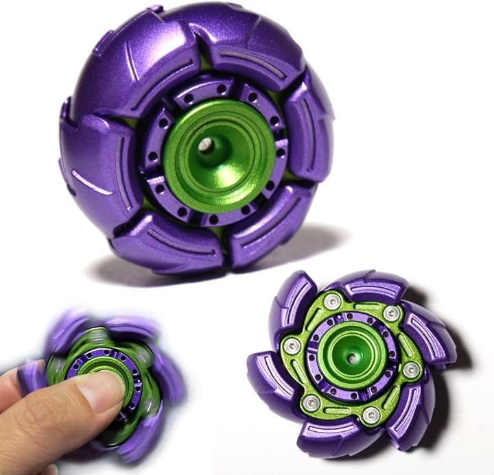 フィジェットトイ ハンドスピナー ガジェット 暇つぶし 手遊び 大人 感覚刺激 (パープル)