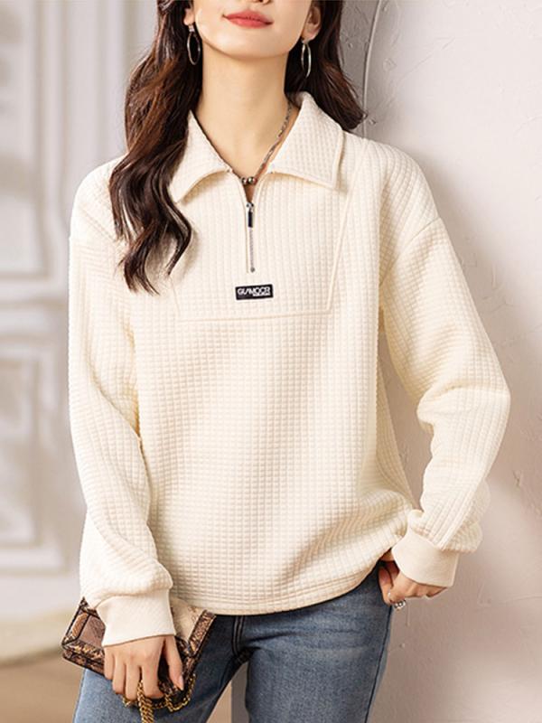 ファッション 服 オシャレ カワイイ シンプル 大カワイイ サイズ 婦服 プルオーバー スウェットシャツ 春秋 韓国スタイル ジッパー フード トップス