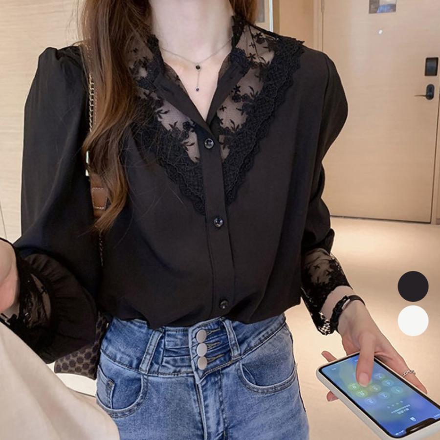 シャツ ブラウス レディース 刺繍