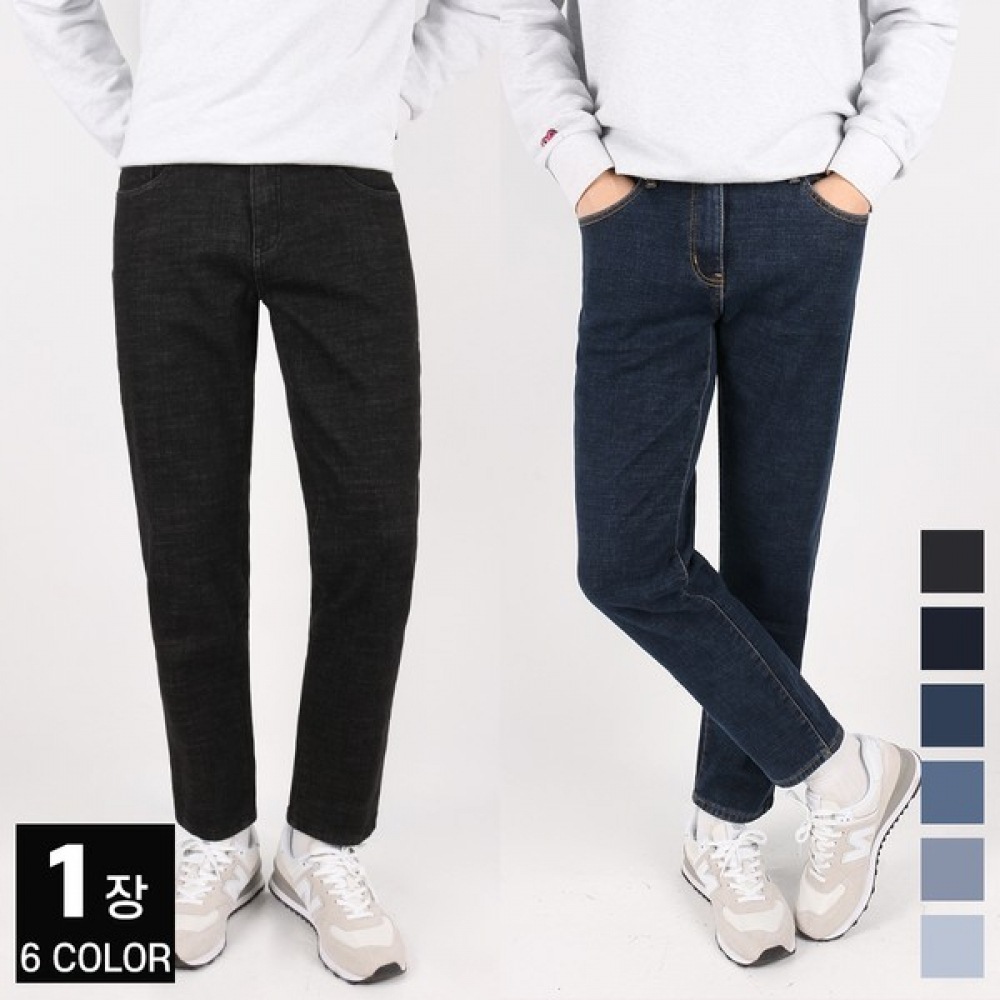 (Most Gentleman) Brick D 起毛バンディングウォッシュドジーンズメンズウォームスパンウォッシュデニムジーンズビッグサイズ