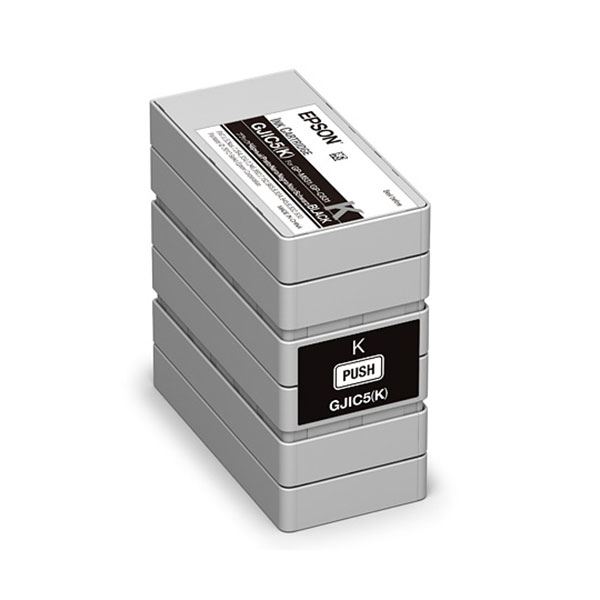 （まとめ）(純正品)EPSON GJIC5K インクカートリッジ ブラック(×5セット)