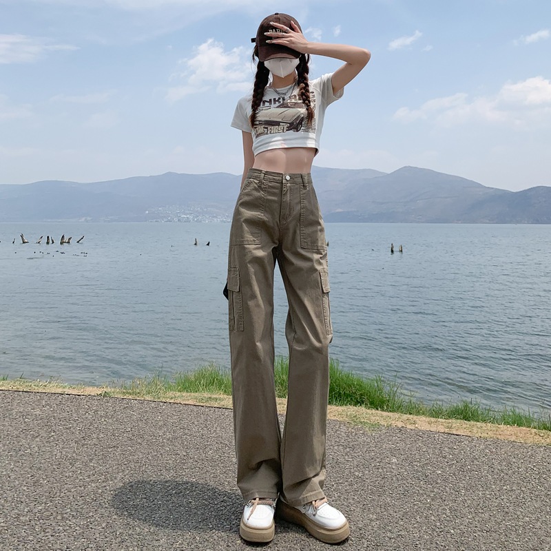 レディース オーバーオール 2024 アメリカン ルーズ ストレート ドレープ カジュアル 多用途 ワイドレッグ フロアモッピング デニム パンツ