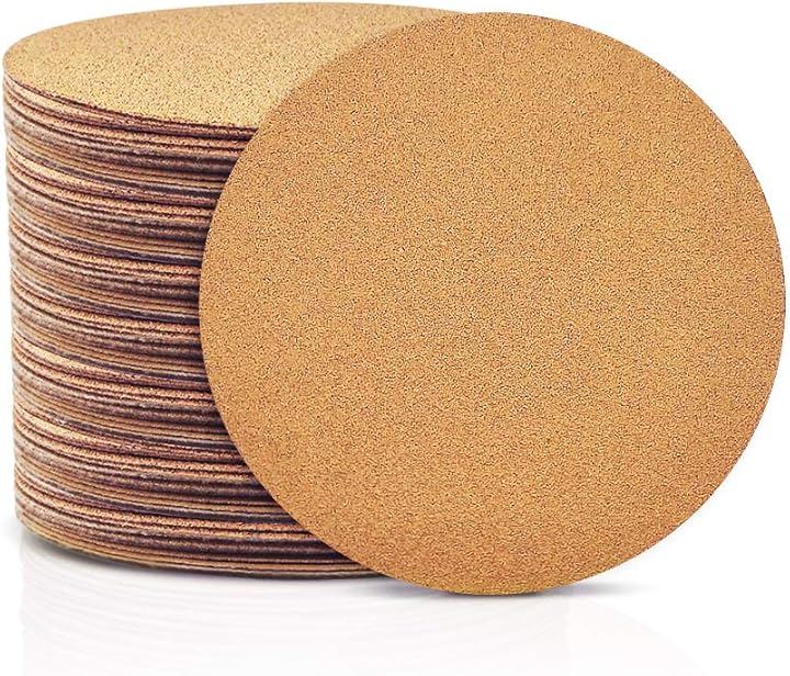 サンディングペーパー サンドペーパー 穴なし マジック式 紙やすり φ152mm セット 研磨 サンダー用 丸型 ディスク エアーサンダー丸パッド(100枚 #60, Φ152mm)