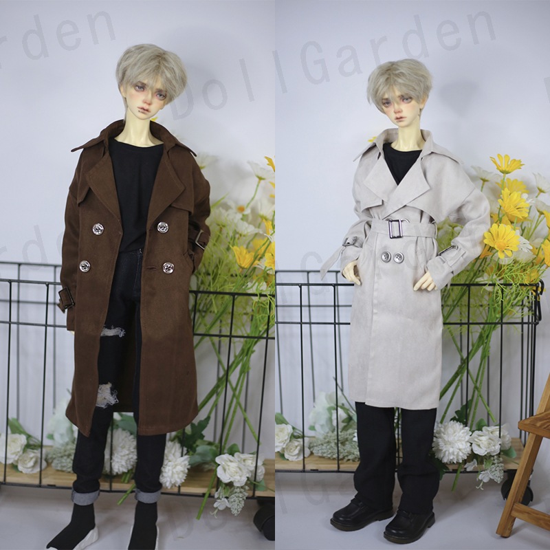 BJDドール 服 ロングコート セーム革 ID75/LS73/POPO68/SD/MSDサイズ人形用衣装