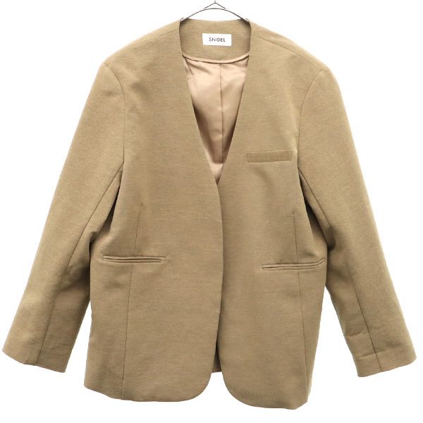 ノーカラージャケット 1 ブラウン レディース