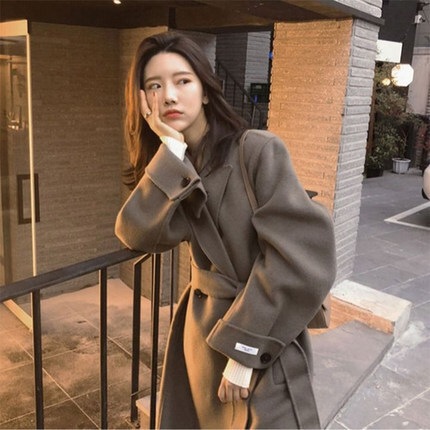 アウター デート コート 上着 ロング 袖あり 長袖 冬 10代 20代 30代 レディース 女性用 個性的 ブラウン ブラック S M こなれ感 ウエストマーク シック エレガント クール
