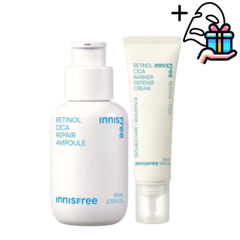 【特大容量/レチノールセット】 レチノール シカ 跡 アンプル 美容液 80ml + レチノール シカ クリーム 50ml /トーンアップ/シミ取り/しわ/毛穴/ハリ/セラム/スキンケア/韓国コスメ