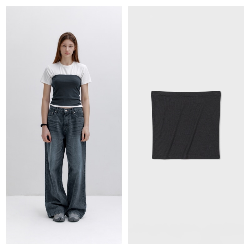 【LOW CLASSIC】 LC TUBE TOP : CHARCOAL 8,140円