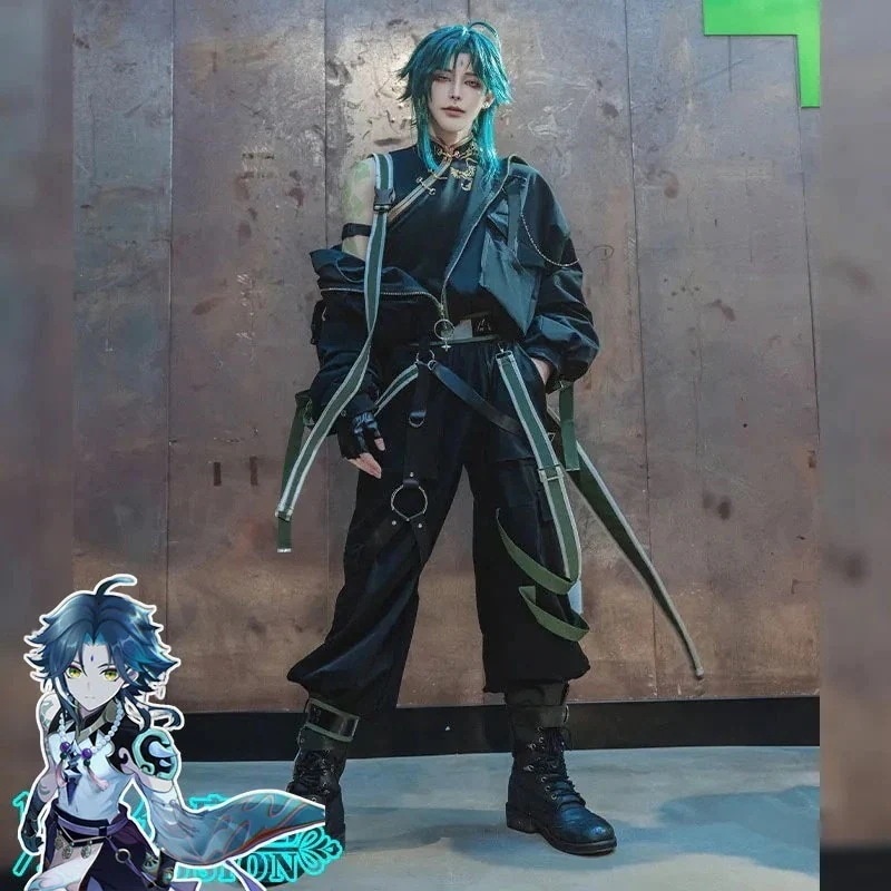 【降魔大圣】 魈 しょう セットアップ 【本物】 原神 男女兼用 コスプレ 帯付き 上下セット 人気 Genshin 三眼五显仙人30%までに制限