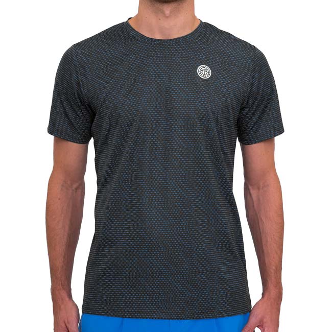 海外サイズ BIDI BADU(ビディバドゥ) 2024 FA メンズ SPIKE クルー 2カラー ゲームシャツ M2620038-DGRBL ダークグレー×ブルー(24y6mテニス用ゲームウェア)