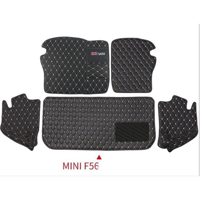 BMWミニ mini F54/F55/F56/F60/R55/R56/R60用 車のトランクマット 防水 カーゴマット ラゲッジマット トランクトレイ 1セット 4色選択
