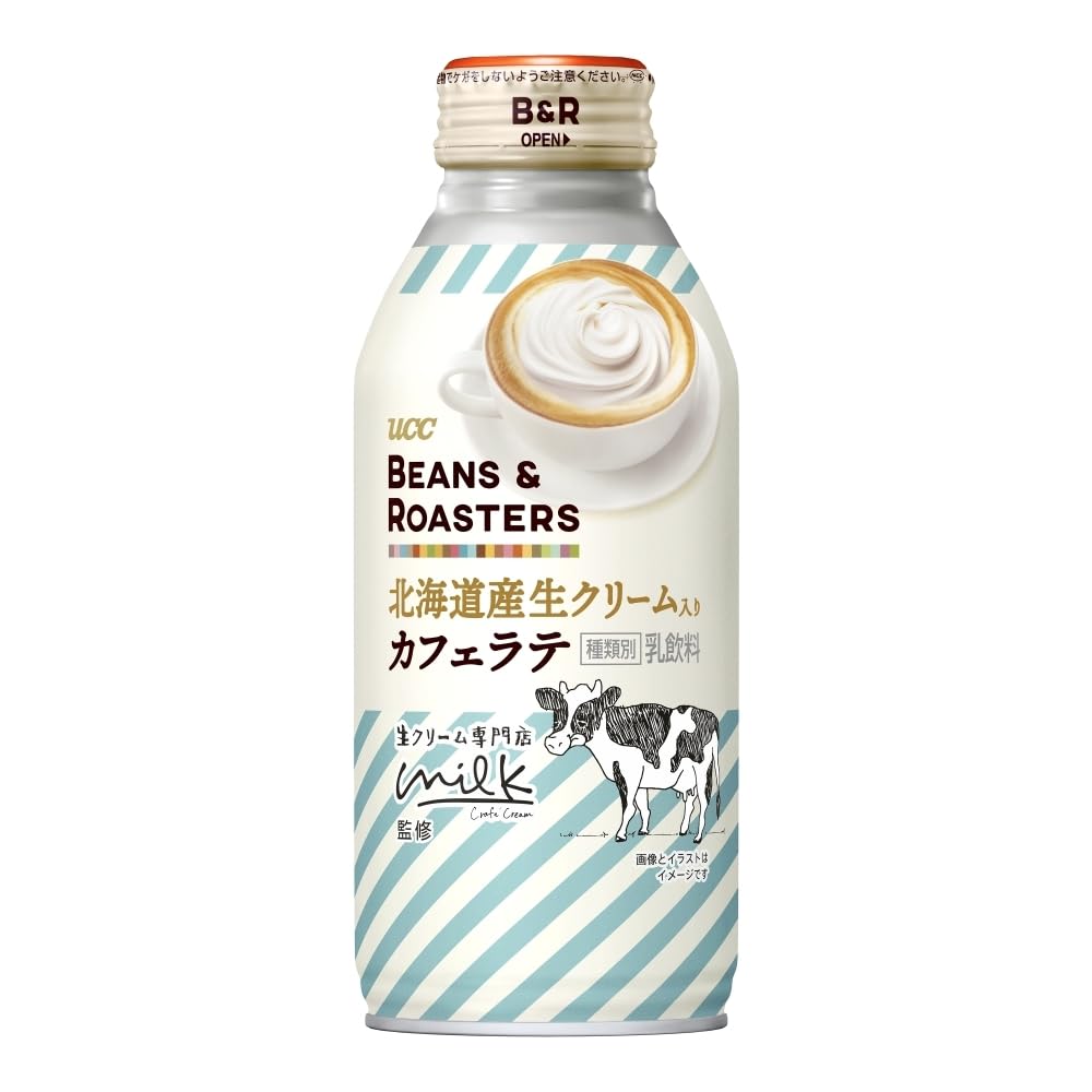 UCC BEANS&ROASTERS 北海道産生クリーム入りカフェラテ 缶コーヒー 375g×24本【カフェラテ】【香料無添加】【ケース】【箱】