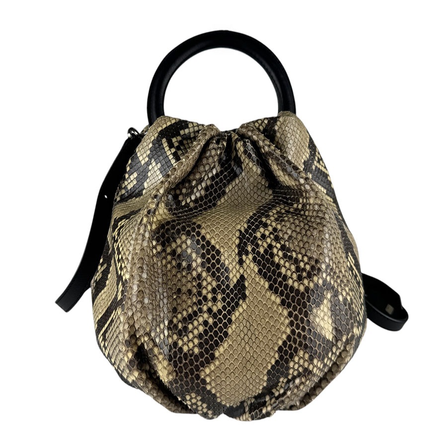 ロエベ LOEWE ハンドバッグ ショルダーバッグ バウンスバッグ パイソン/レザー ブラウン系/ブラック レディース z9831