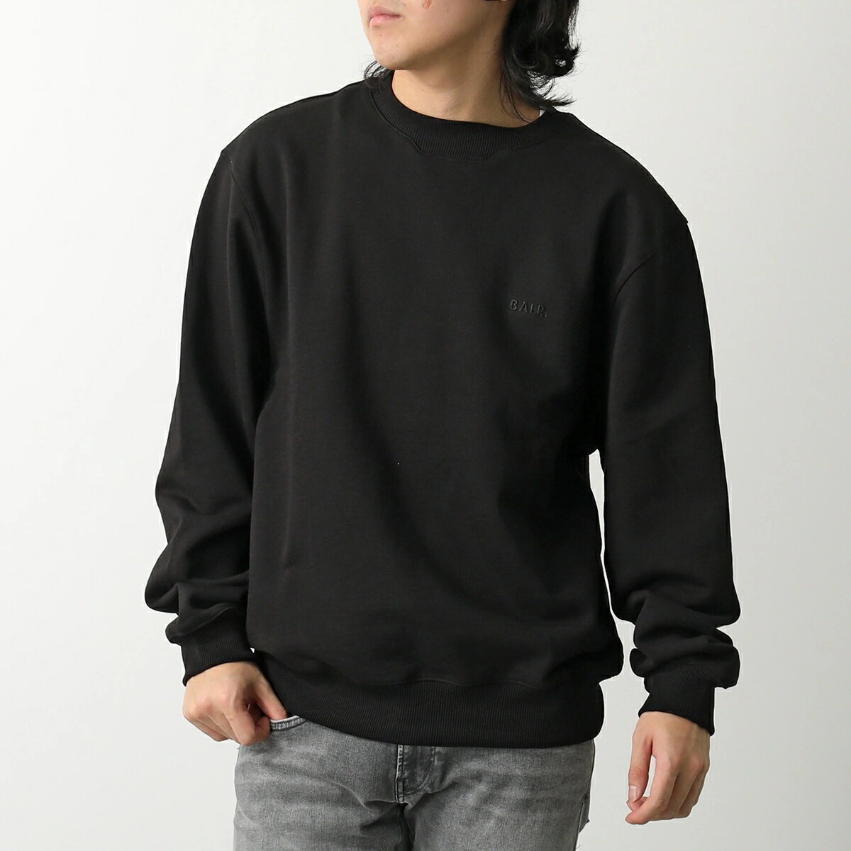 BALR. ボーラー トレーナー Logo Crewneck B1262.1089 メンズ スウェット クルーネック ロゴ刺繍 長袖 Jet-Black