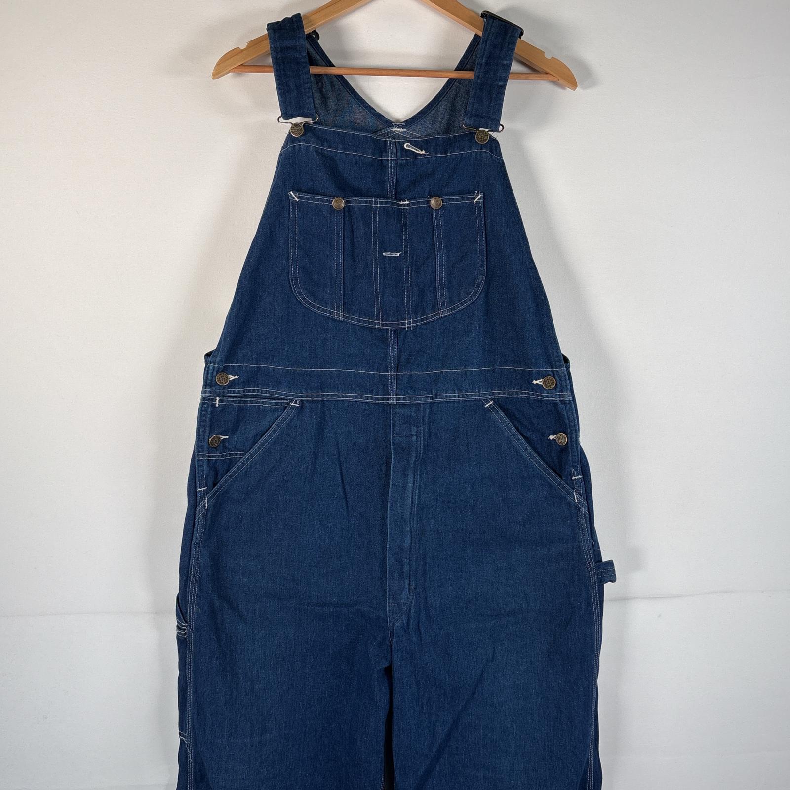 古着 80s～90s/80年代～90年代 ヴィンテージ ローバックス ROEBUCKS USA製 オーバーオール デニム ワーク 大きいサイズ ハンマーループ インディゴブルー メンズ