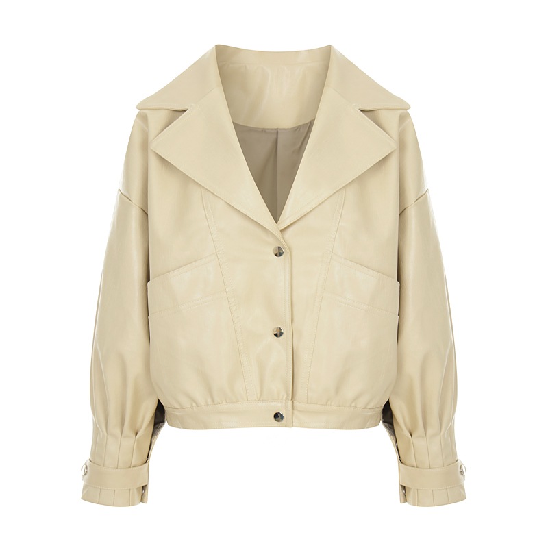 【メガ割 最大20％OFF】【大人クール】ピンタック袖 フェイクレザージャンパー レディース 秋冬 ショート丈