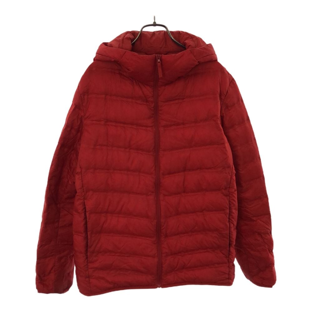 シームレス ダウンジャケット L レッド メンズ