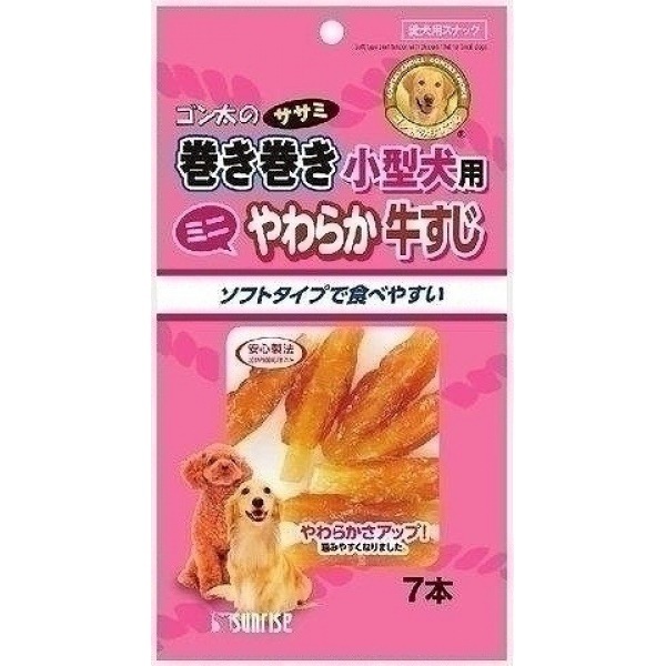 （まとめ買い）ゴン太のササミ巻き巻き 小型犬用 やわらか牛すじ 7本 [x24]