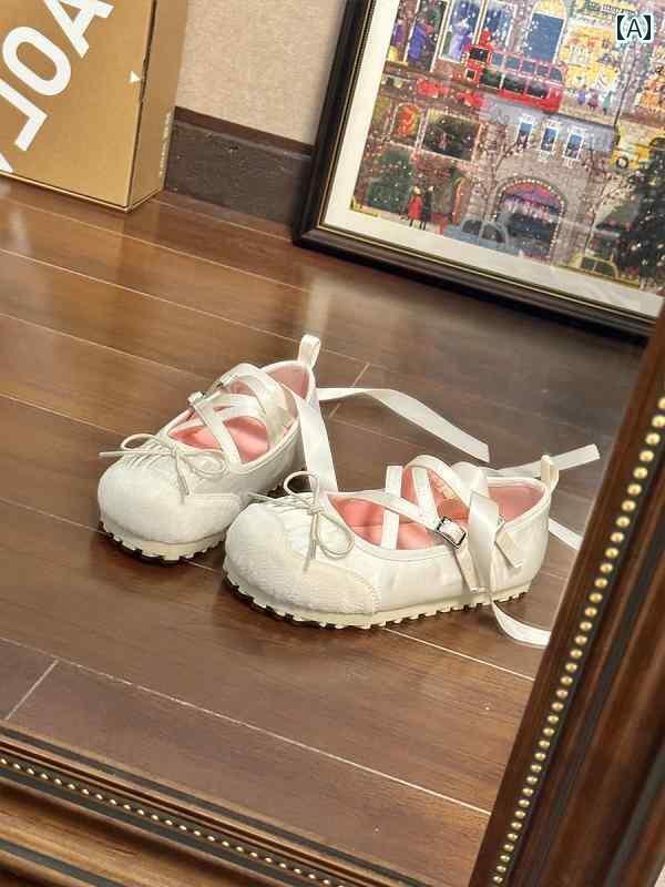 【激安】靴 レディース パンプス ローヒール 低め おしゃれ バレエ シューズ 春 シューズ パフ シューズ レースアップ ダンス シューズ