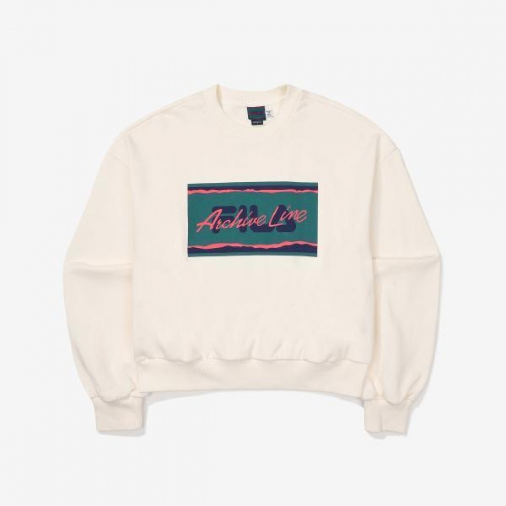 フィラ アーカイブ セミクロップ スウェット FE2POF6101F_CRM