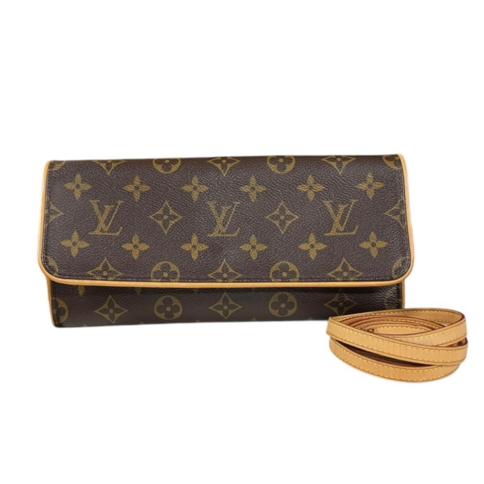 ルイヴィトン ポシェットツインGM モノグラム ショルダーバッグ モノグラムキャンバス M51852 ブラウン LOUIS VUITTON 中古