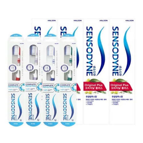 センソダインオリジナルプラス歯磨き粉100g 4個+コンプレットプロテクト微細毛歯ブラシ4個口腔ケアシリンイ歯歯茎管理