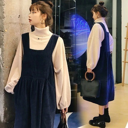 ワンピースセットアップレディースニットセーター2点セット長袖膝丈Aラインハイネック