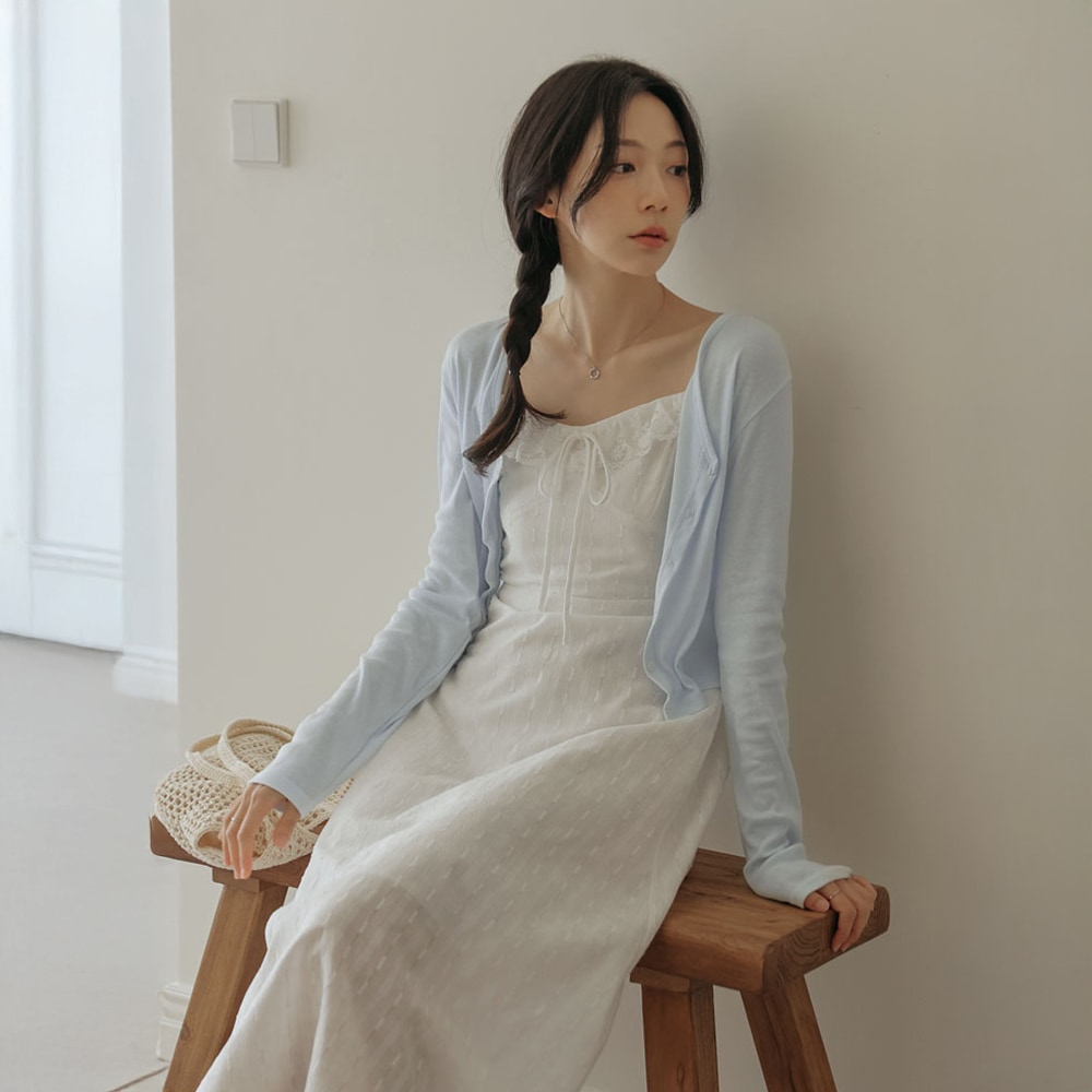 マリエル・チャーランゴルジVネッククロップカーディガン