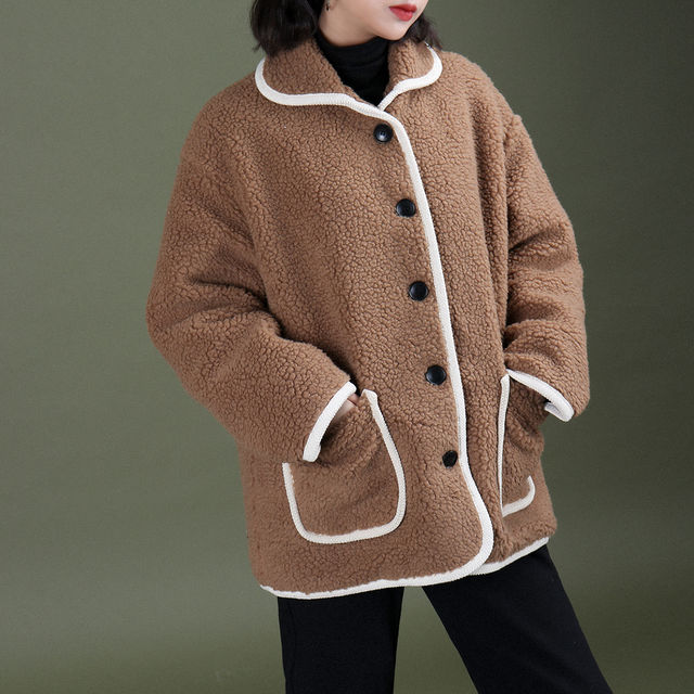 韓国ファッション[ku-nyang]モダンシンプル送料無料 Teddy dumble jacket (2colors)
