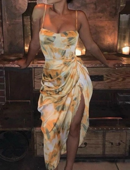 レディース ワンピース ドレス ロング 袖なし キャミソール 襟なし タイト スリム タック シフォン 異国風 薄手 大人可愛い きれいめ おしゃれ エスニック エキゾチック こなれ感 ラフ ガーリー