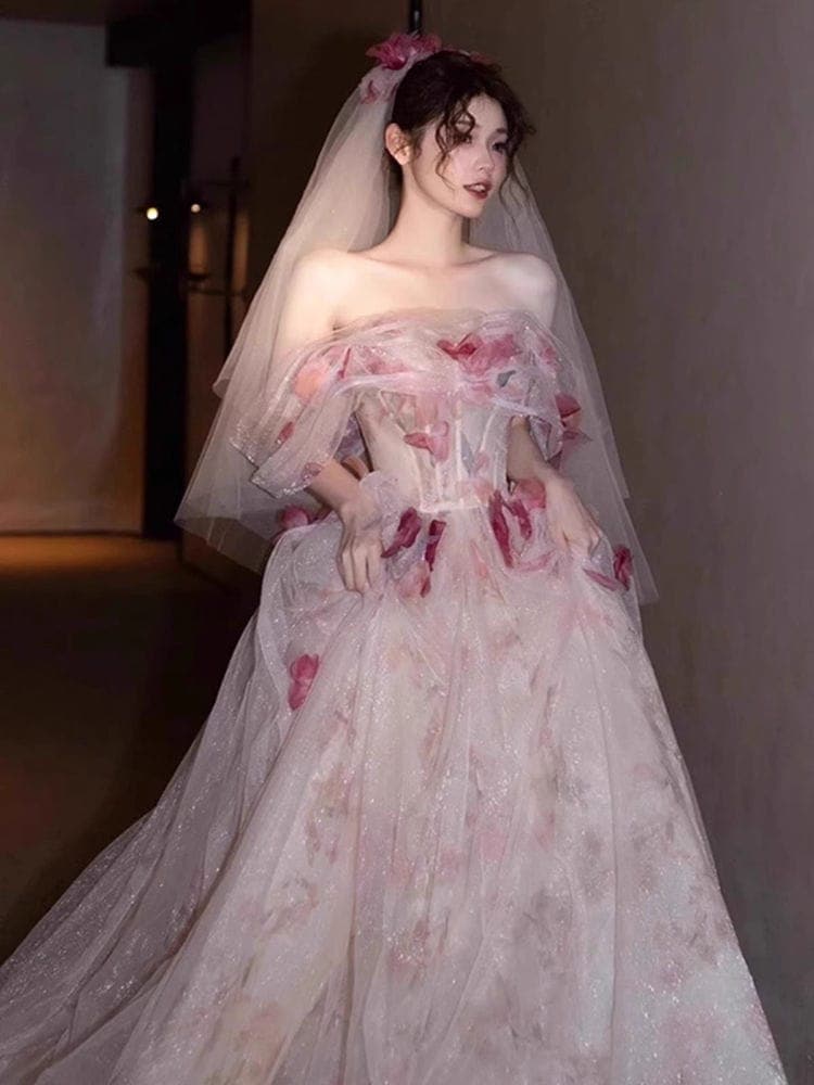 ワンショルダーライトウェディングドレス2025ハイエンドブライダルウェディングドレス乾杯ドレス宴会ドレス