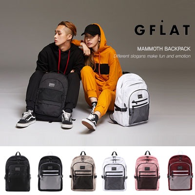 [GFLAT] MAMMOTH Backpack 新商品 / 着用時の肩が楽バックパック/リュックサック/韓国ストリートブランド/シンプルなデザインと快適さの出会い