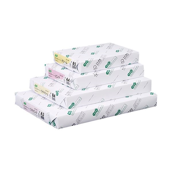 （まとめ）TANOSEE αエコカラーペーパーIIB4 パープル 1セット（2500枚:500枚5冊）3セット