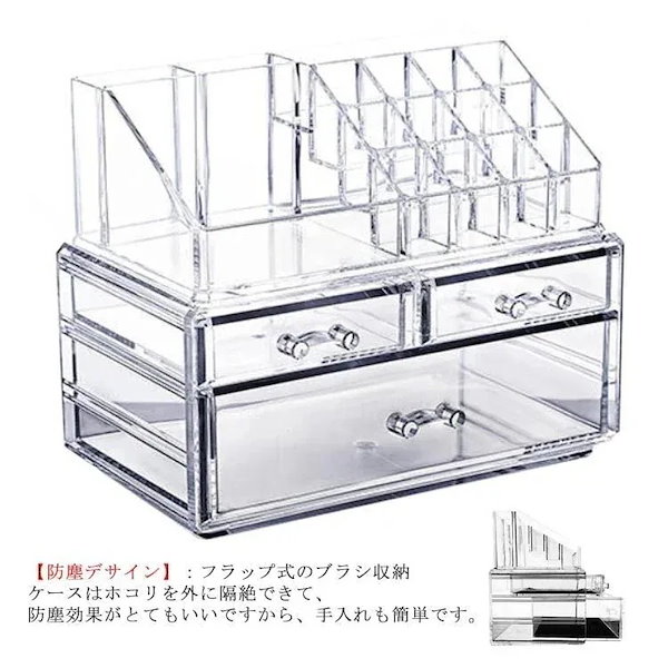 Qoo10] メイクボックス クリア 収納 ケース 化