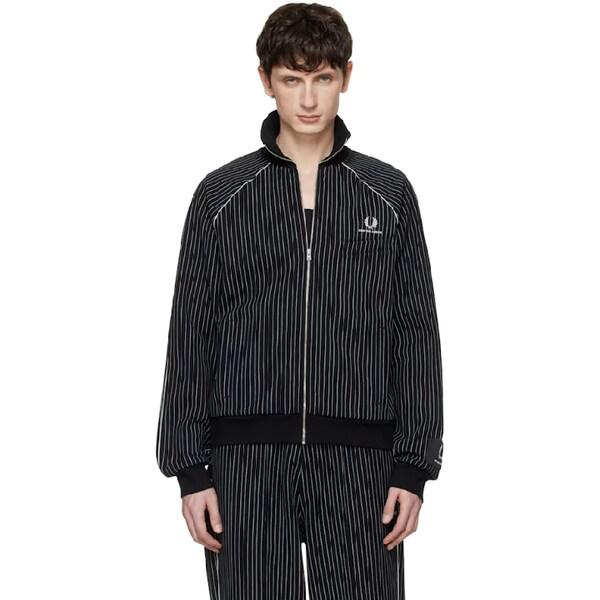 ブラック Kris Van Assche ピンストライプ トラック ジャケット SJ2100 TP873081391