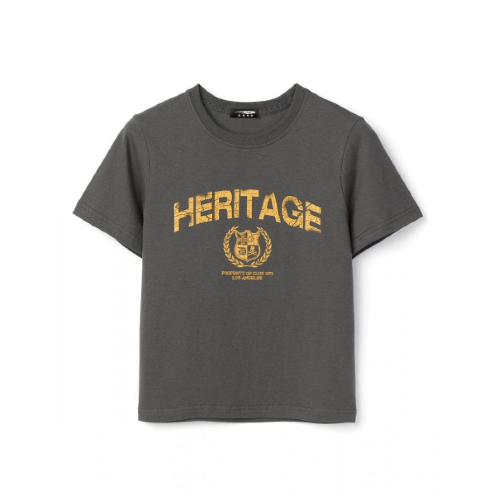 DNSR ヘリテージクロップ T シャツチャコール