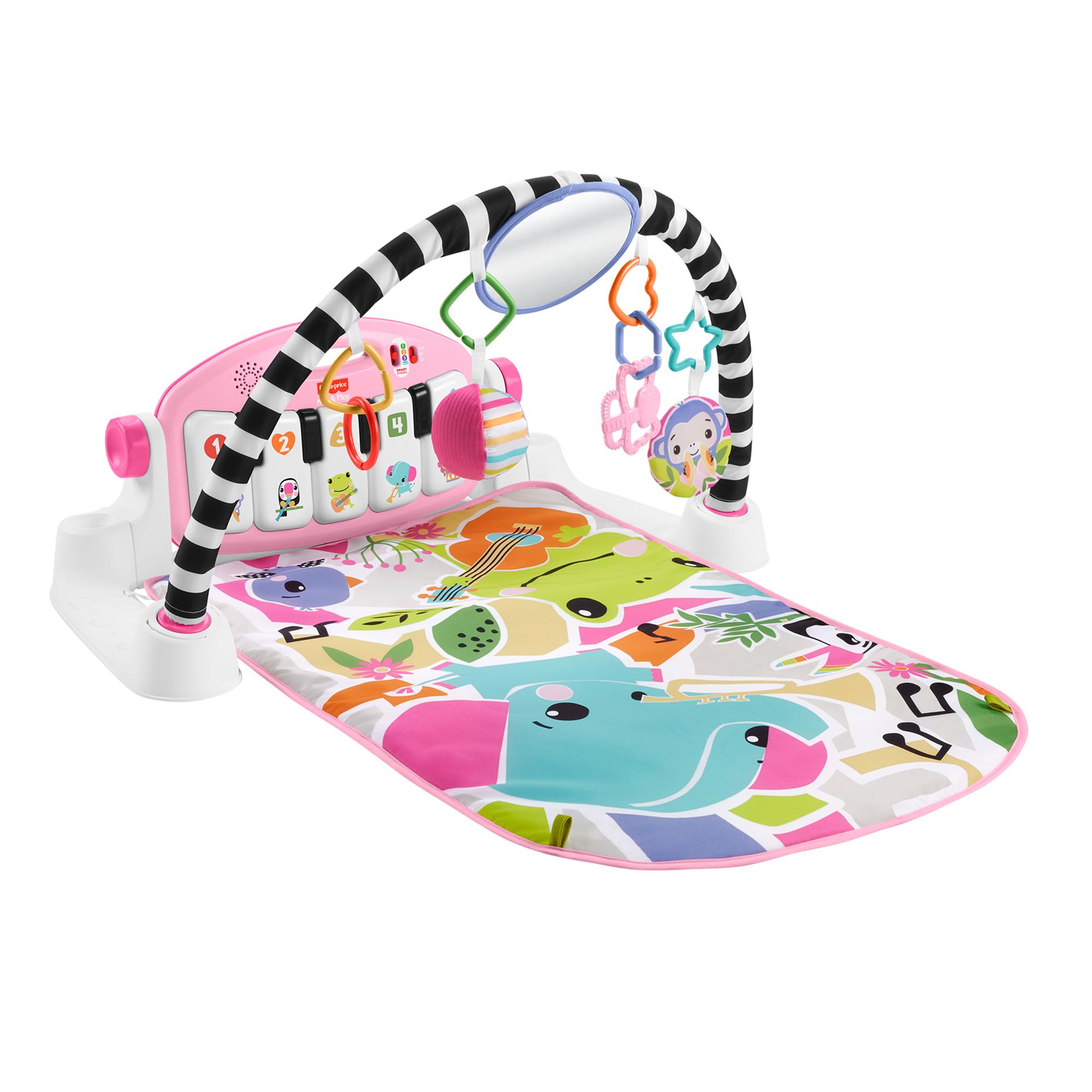 フィッシャープライス(fisher price) あんよでキック！感覚が育つ4WAYバイリンガルピアノジム ピンク 赤ちゃん幼児おもちゃ 知育学習玩具 室内遊具 ベビージム プレイマット