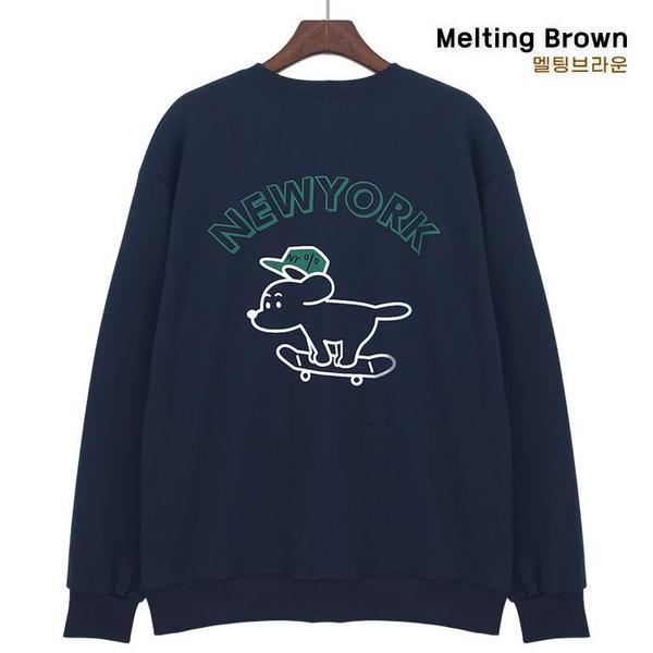 メンズマンツーマンメンズオーバーフィットTシャツ NY25