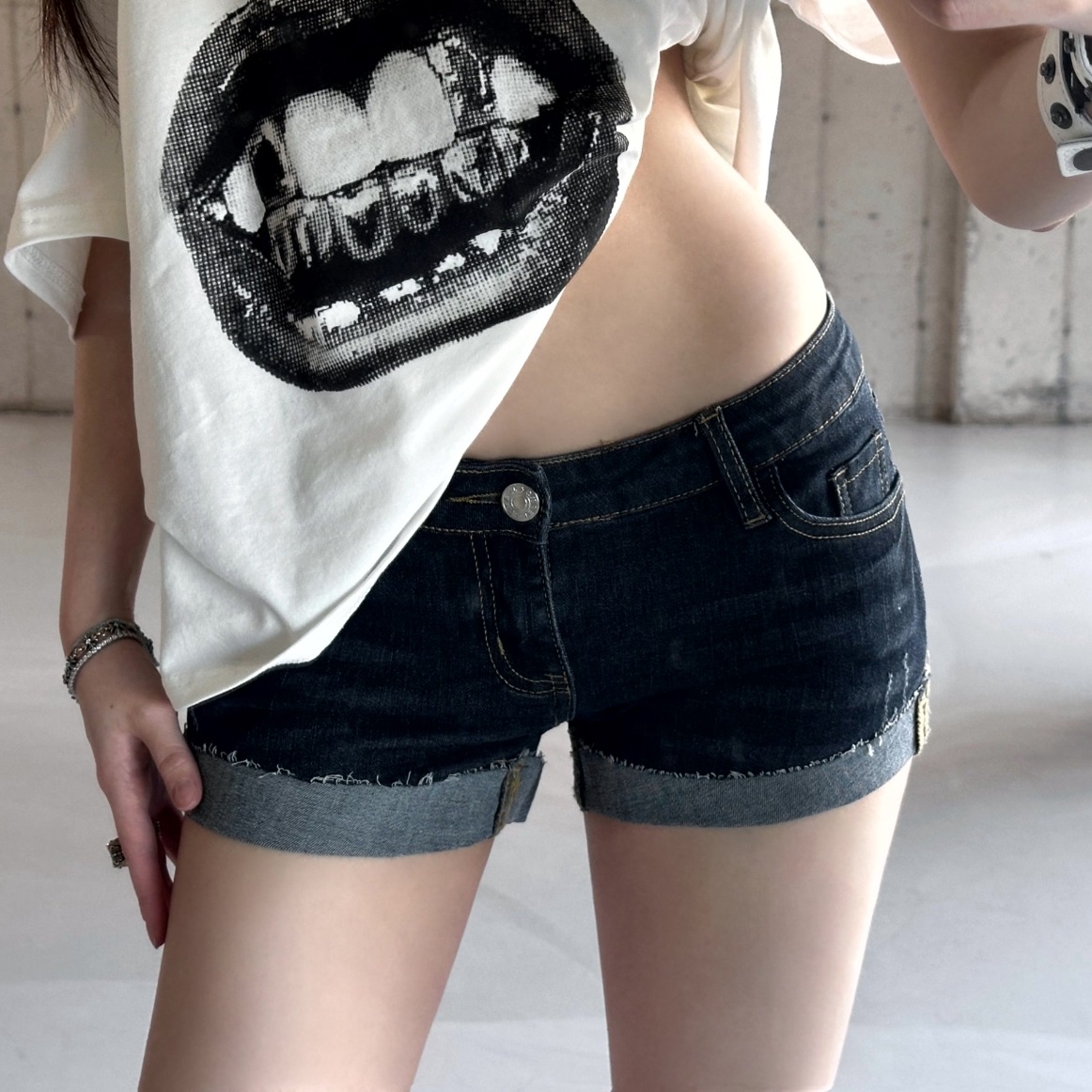 Vintage mini short denim-PT